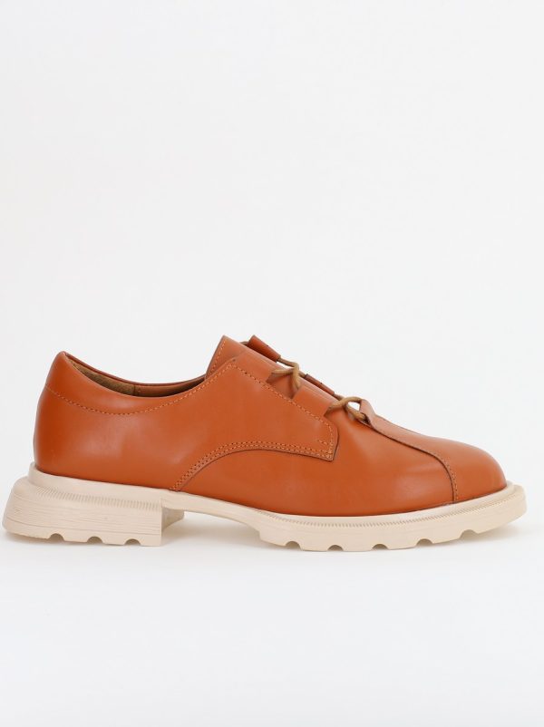 Mocasini Dama piele ecologică cu șiret culoare maro (BS813AY2311331) 119