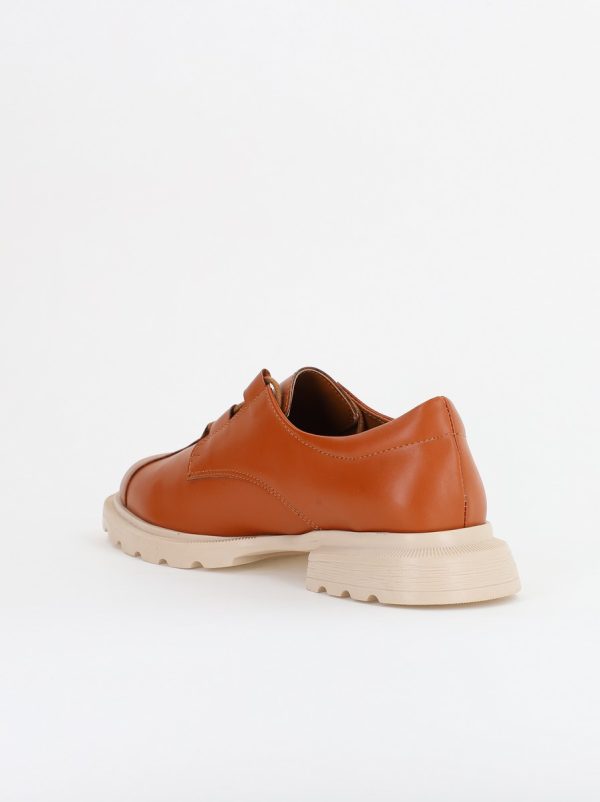 Mocasini Dama piele ecologică cu șiret culoare maro (BS813AY2311331) 121