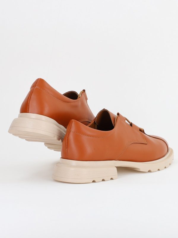 Mocasini Dama piele ecologică cu șiret culoare maro (BS813AY2311331) 122