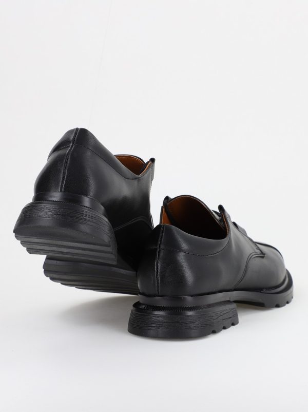 Mocasini Dama piele ecologică cu șiret culoare negri (BS813AY2311332) 123