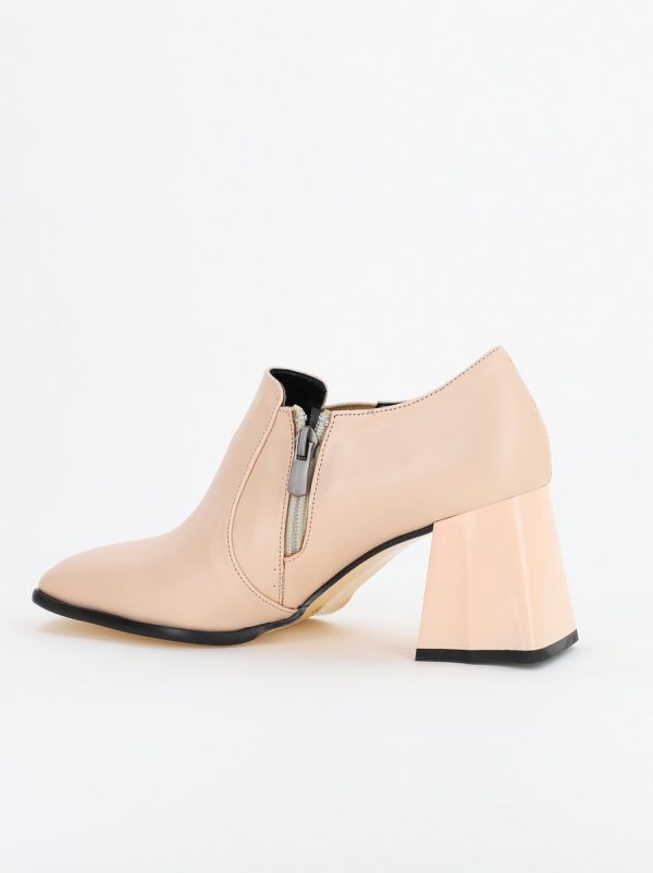 Pantofi Dama Piele Eco Vârf Drept cu Toc Bej BS1250AY2310226 121