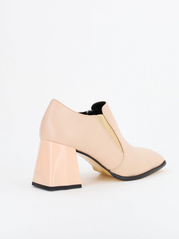 Pantofi Dama Piele Eco Vârf Drept cu Toc Bej BS1250AY2310226 122
