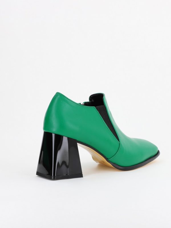 Pantofi Dama Piele Eco Vârf Drept cu Toc Verzi BS1250AY2310227 122