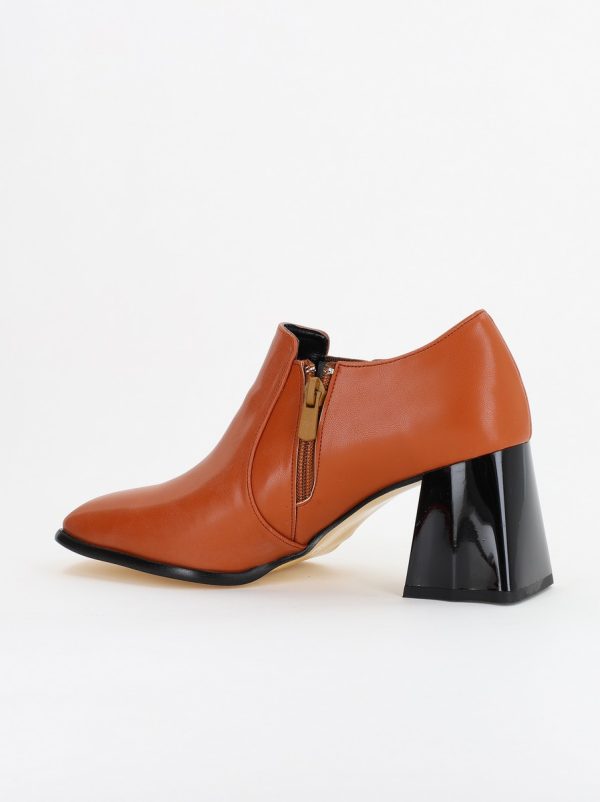 Pantofi Dama Piele Eco Vârf Drept cu Toc Maro BS1250AY2310225 120
