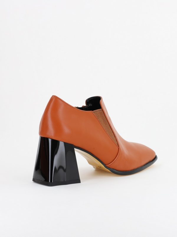 Pantofi Dama Piele Eco Vârf Drept cu Toc Maro BS1250AY2310225 121