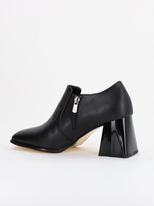 Pantofi Dama Piele Eco Vârf Drept cu Toc Negru mat BS1250AY2310230 121