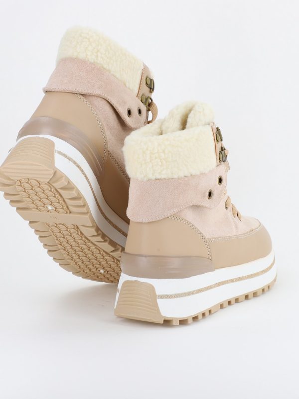 Pantofi sport dama inalti cu blanita Bej (BS101Q2310143) 122