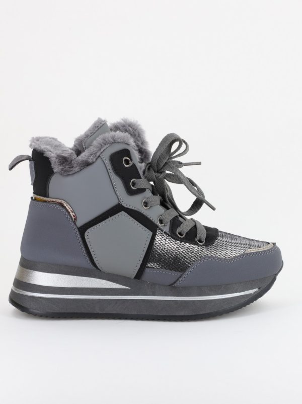 Pantofi sport dama inalti cu blanita Gri (BS98Q2310145) 119