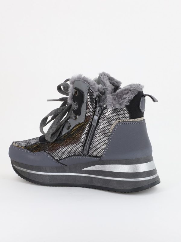 Pantofi sport dama inalti cu blanita Gri (BS98Q2310145) 121