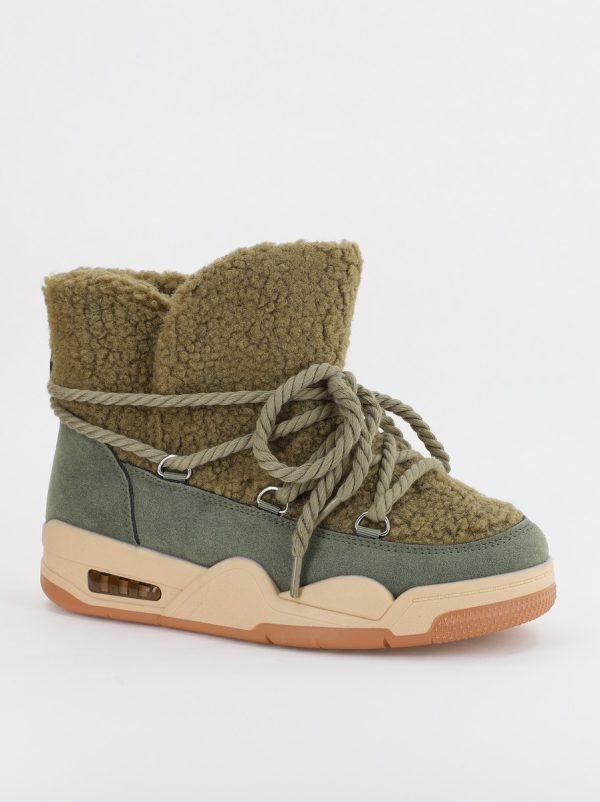 Pantofi Sport Dama - Pantofi sport dama inalti cu blanita Kaki (BS103Q2310134)