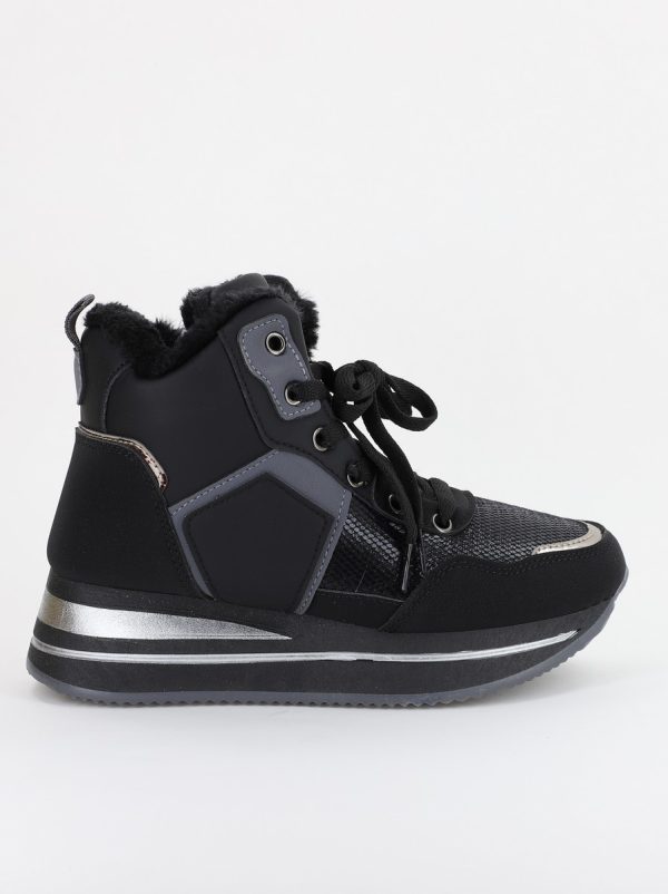 Pantofi sport dama inalti cu blanita Negri(BS98Q2310146) 119