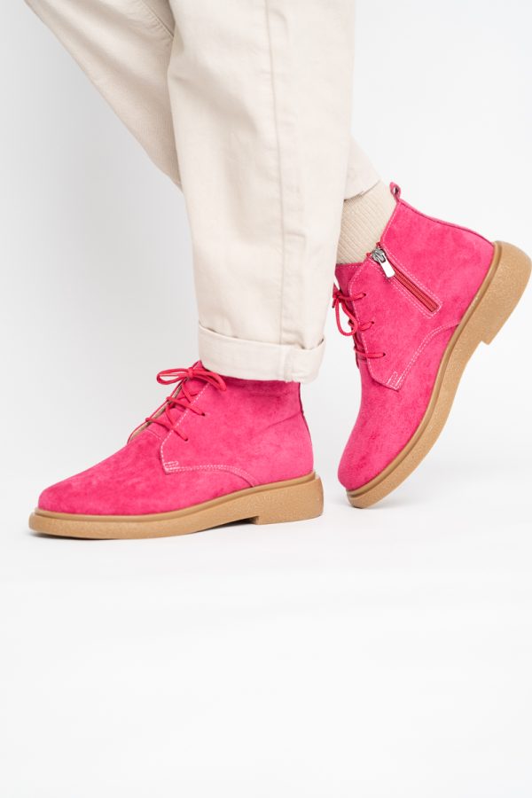 Ghete Damă cu șireturi Piele Ecologică Fuchsia (BS1137BT2310238) 121
