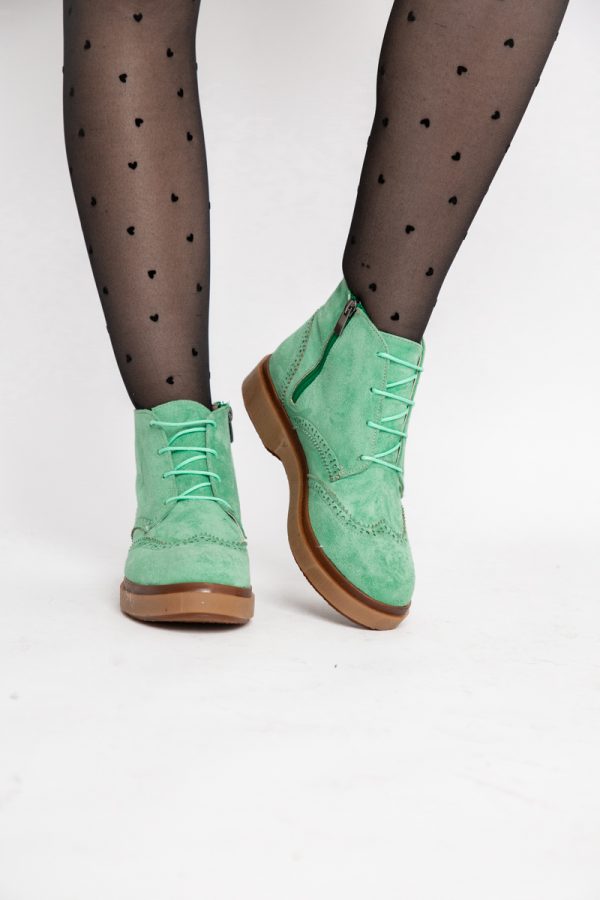 Ghete Damă cu Șiret Piele Ecologică întoarsă culoare Verde (BS252BT2310028) 121