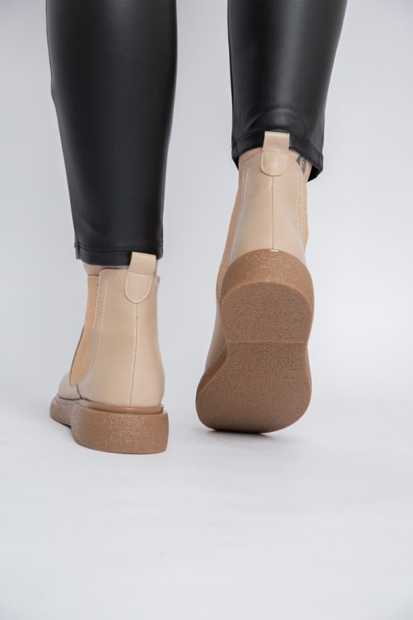 Ghete Damă cu Fermoar Piele Ecologică culoare Bej BS225BT2312035 125