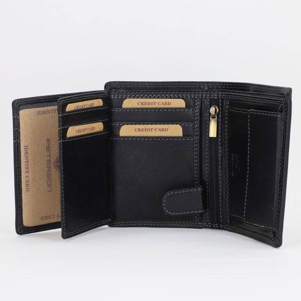 Portofel din Piele Naturală Barbati, Protecție RFID Negru - Peterson BSP5044P2312833 121