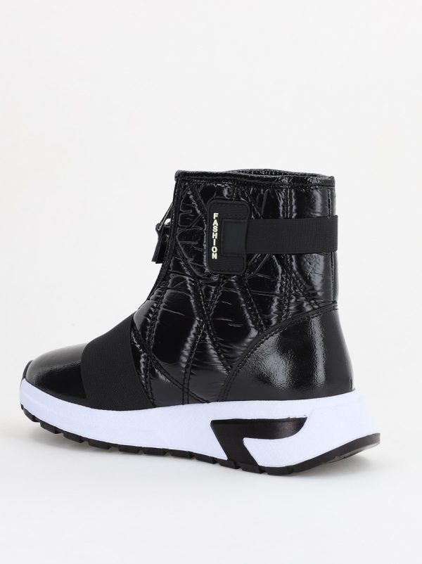 Botine sport cu toc damă din material sintetic închidere cu fermoar Negre BS580BT2312019 121