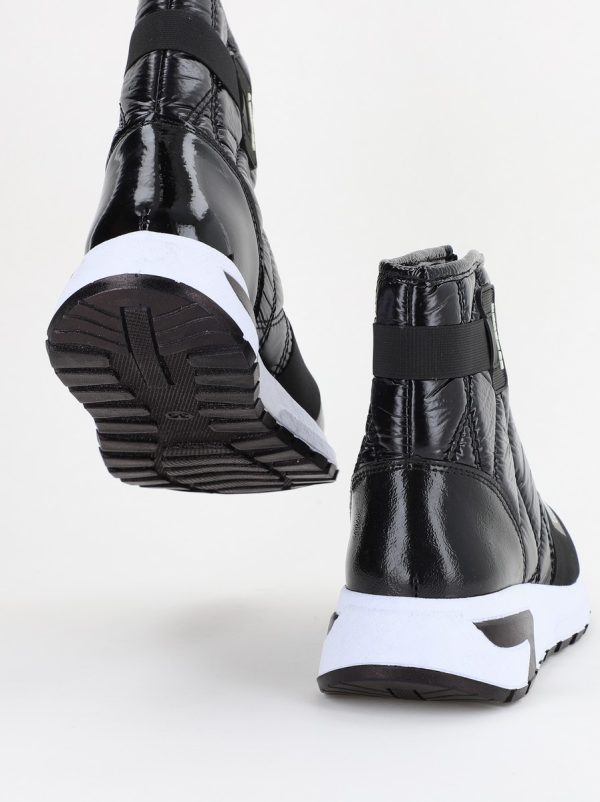 Botine sport cu toc damă din material sintetic închidere cu fermoar Negre BS580BT2312019 122