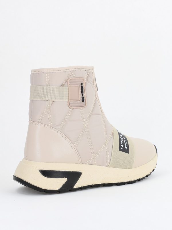 Botine sport cu toc damă din material sintetic închidere cu fermoar Bej BS580BT2312020 120