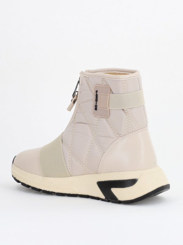 Botine sport cu toc damă din material sintetic închidere cu fermoar Bej BS580BT2312020 121