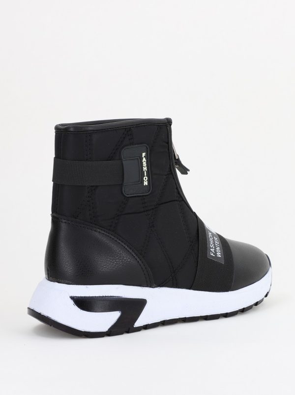 Botine sport cu toc damă din material sintetic închidere cu fermoar Negre BS580BT2312021 120