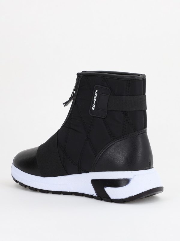 Botine sport cu toc damă din material sintetic închidere cu fermoar Negre BS580BT2312021 121