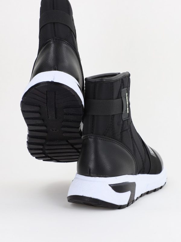 Botine sport cu toc damă din material sintetic închidere cu fermoar Negre BS580BT2312021 122