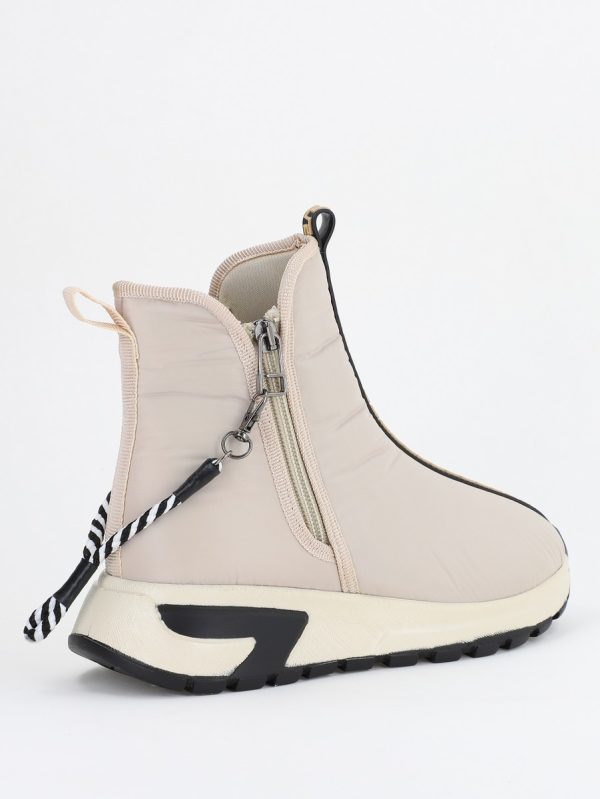 Botine sport cu toc damă din material sintetic închidere cu fermoar Bej BS581BT2312027 121