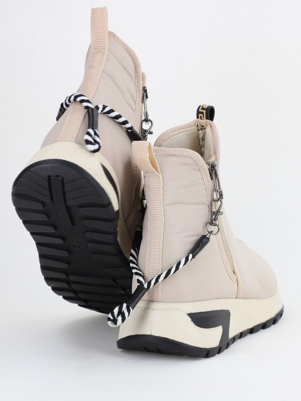 Botine sport cu toc damă din material sintetic închidere cu fermoar Bej BS581BT2312027 119