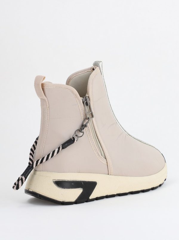 Botine sport cu toc damă din material sintetic închidere cu fermoar Bej BS582BT2312029 120