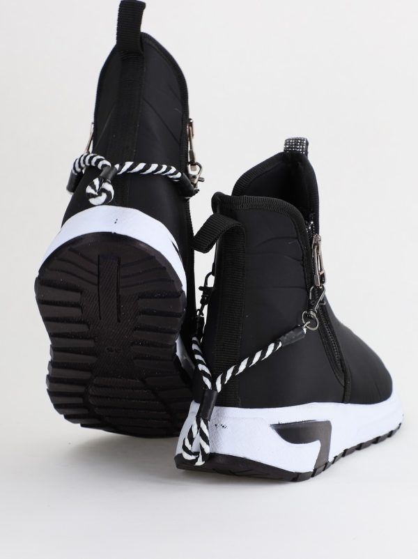 Botine sport cu toc damă din material sintetic închidere cu fermoar negru BS582BT2312031 119