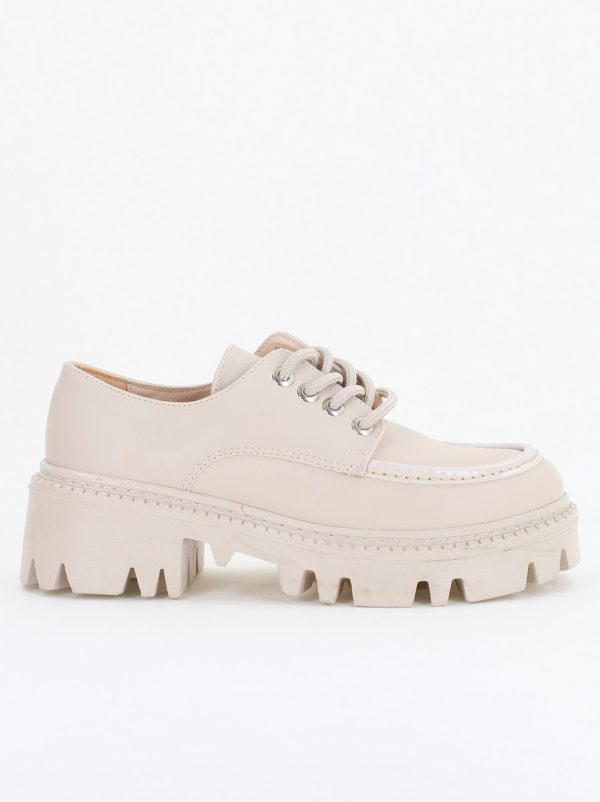 Mocasini Dama tapla groasa cu sireturi Bej (BS02002AY2310249) 120