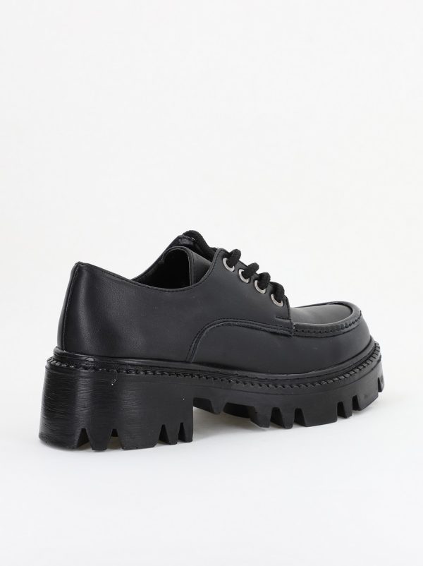Mocasini Dama tapla groasa cu sireturi culoare Negru (BS02002AY2310248) 121