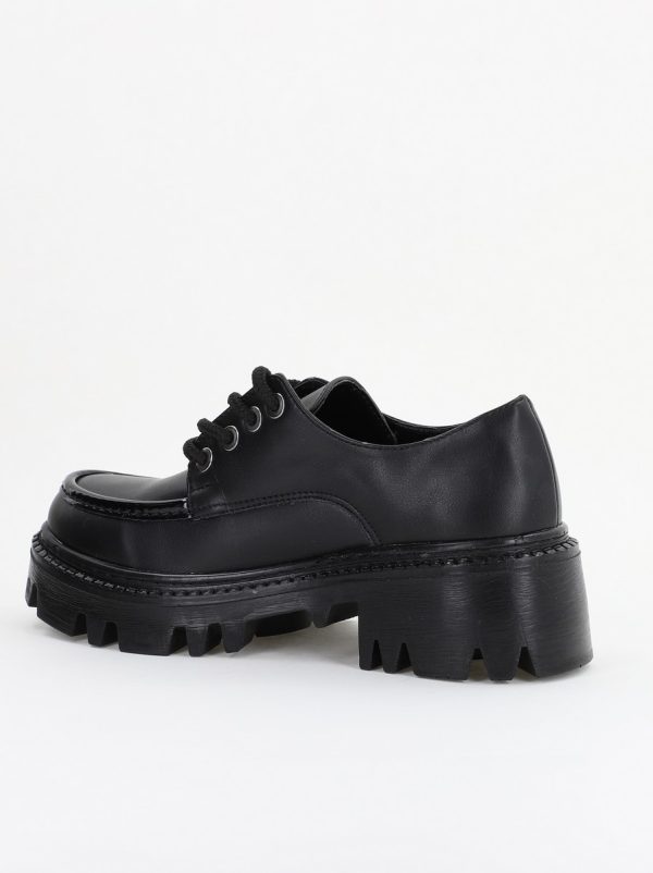 Mocasini Dama tapla groasa cu sireturi culoare Negru (BS02002AY2310248) 122