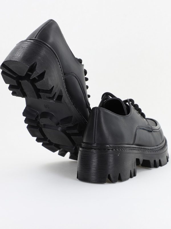 Mocasini Dama tapla groasa cu sireturi culoare Negru (BS02002AY2310248) 119