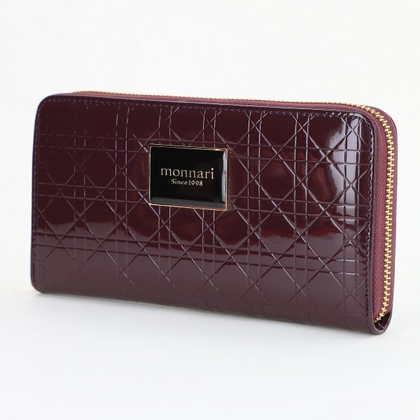 Portofel Dama Mare - Portofel Dama Casual Piele Eco Bordo cu Fermoar - Monnari BSP308P2312853