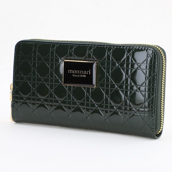 Portofel Dama Mare - Portofel Dama Casual Piele Eco Verde cu Fermoar - Monnari BSP308P2312820