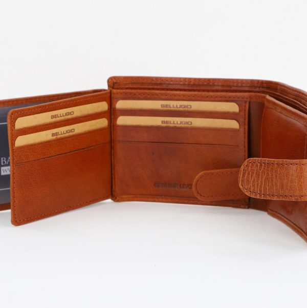 Portofel din Piele Naturală Barbati, Protecție RFID Maro coniac - Bellugio BSP035P2312808 120