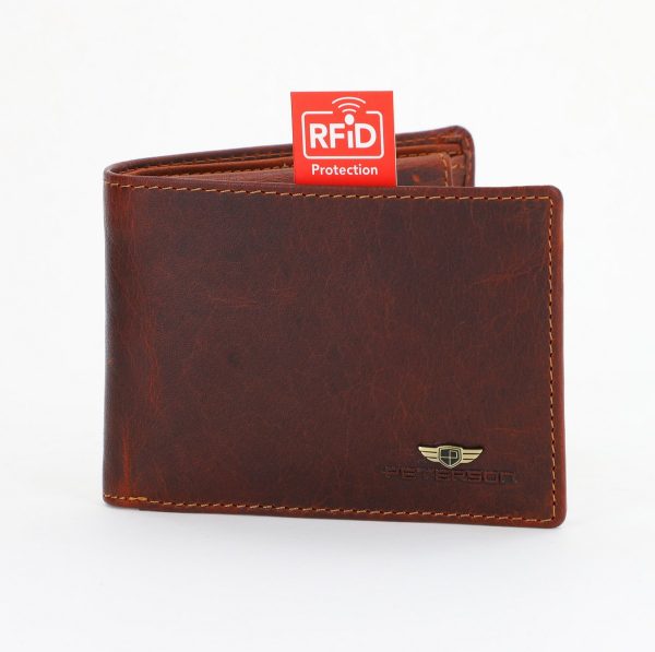 Portofel din Piele Naturală Barbati, Protecție RFID Maro - Peterson BSP5099P2312809 119