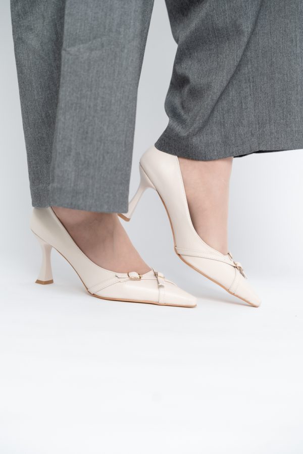 Pantofi Damă Stiletto Bej Mat din Piele Ecologică BS0200AY2411177 121
