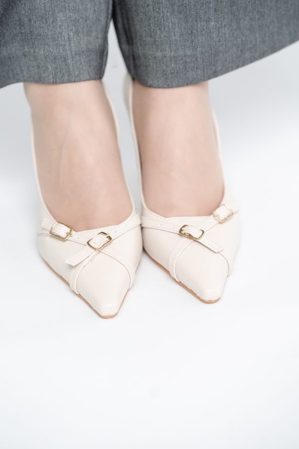Pantofi Damă Stiletto Bej Mat din Piele Ecologică BS0200AY2411177 123