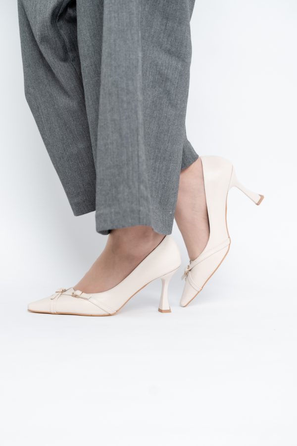 Pantofi Damă Stiletto Bej Mat din Piele Ecologică BS0200AY2411177 125