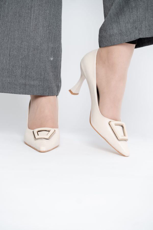 Pantofi Damă Stiletto Bej Mat din Piele Ecologică (BS0202AY2411192) 119