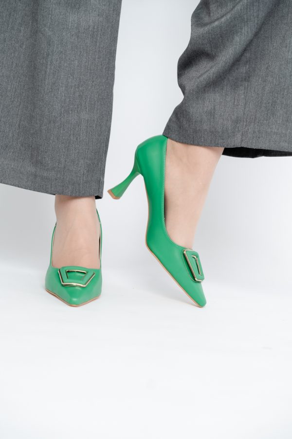 Pantofi Damă Stiletto Verde Mat din Piele Ecologică (BS0202AY2411202) 119