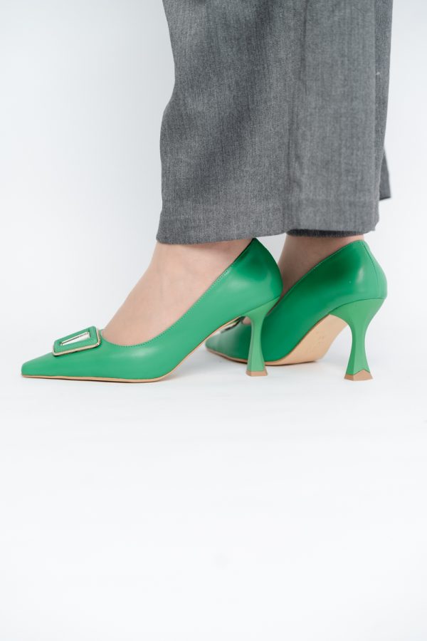 Pantofi Damă Stiletto Verde Mat din Piele Ecologică (BS0202AY2411202) 123