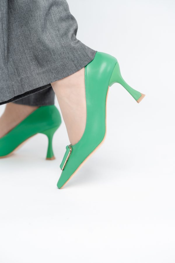 Pantofi Damă Stiletto Verde Mat din Piele Ecologică (BS0202AY2411202) 121