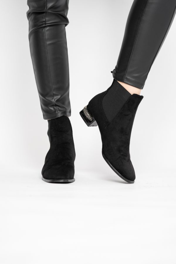 Botine damă din piele ecologică întoarsă Negre BS151BT2410030 121