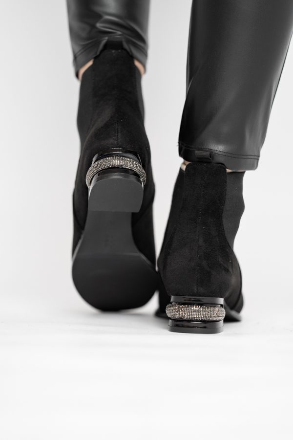 Botine damă din piele ecologică întoarsă Negre BS151BT2410030 123
