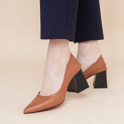 Pantofi Dama Toc Piele Ecologica maro mat (BS2001D2401603)