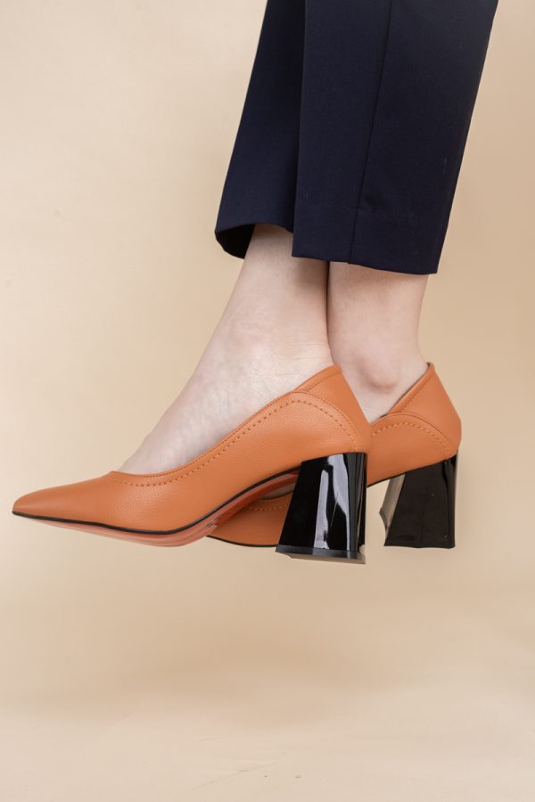 Pantofi Dama Toc Piele Ecologica portocaliu(BS2001D2401605) 121