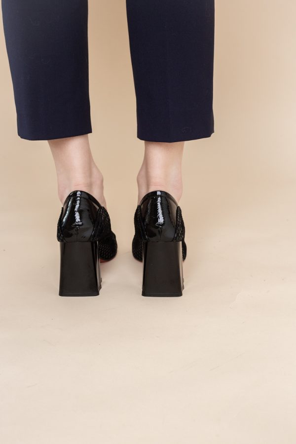Pantofi Dama Toc Piele Ecologica negru carouri(BS2001D2401604) 121